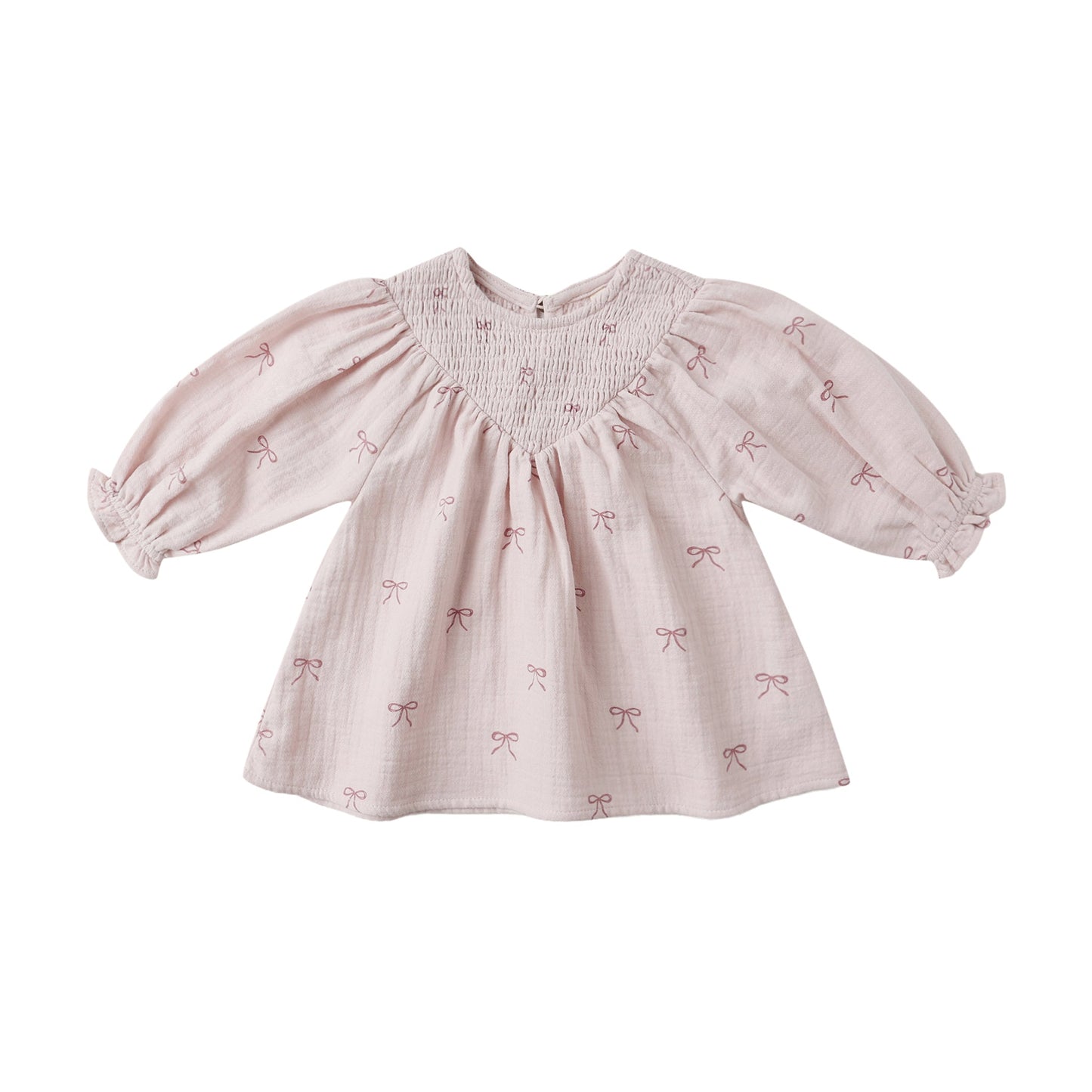 V Smocked Dress - Bows