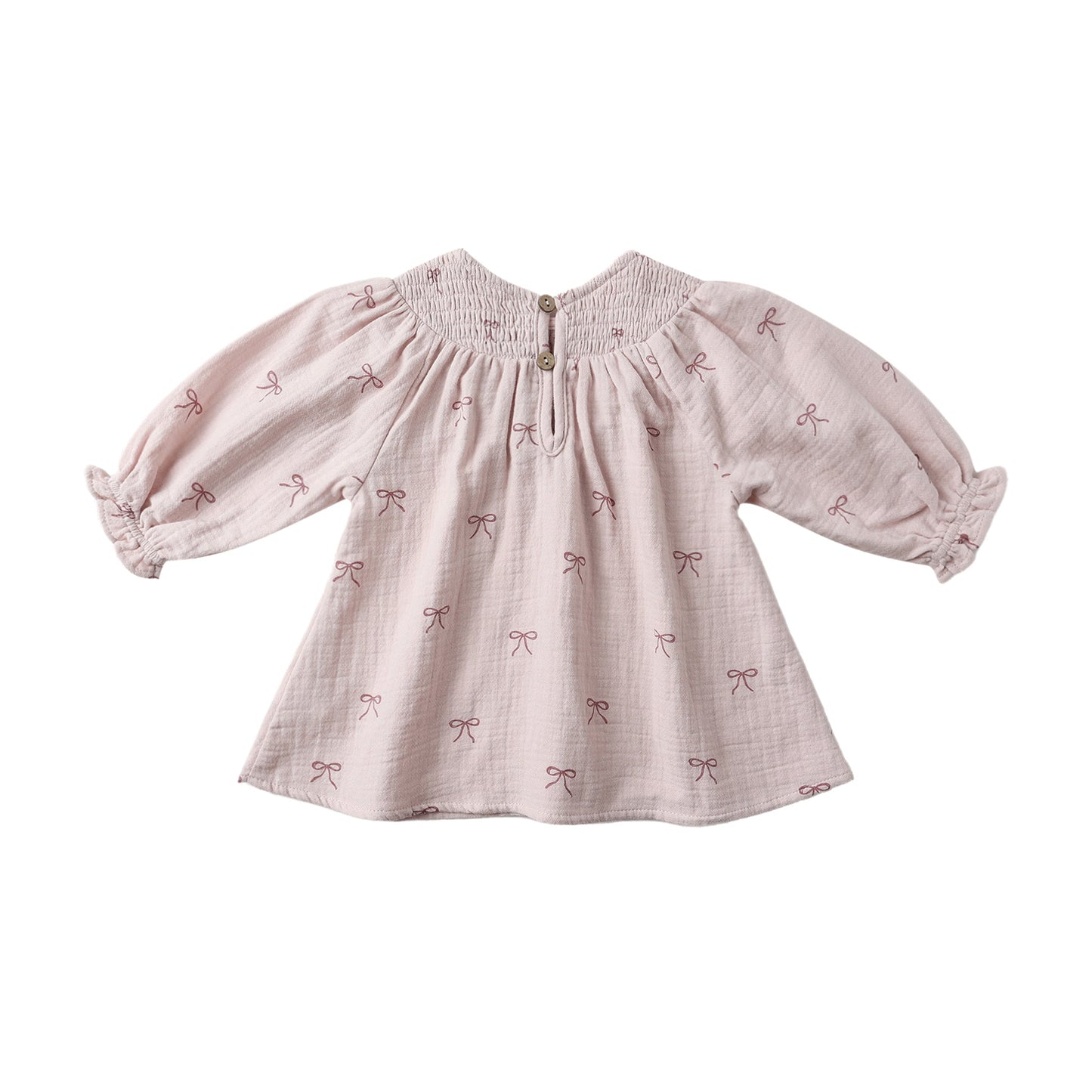 V Smocked Dress - Bows