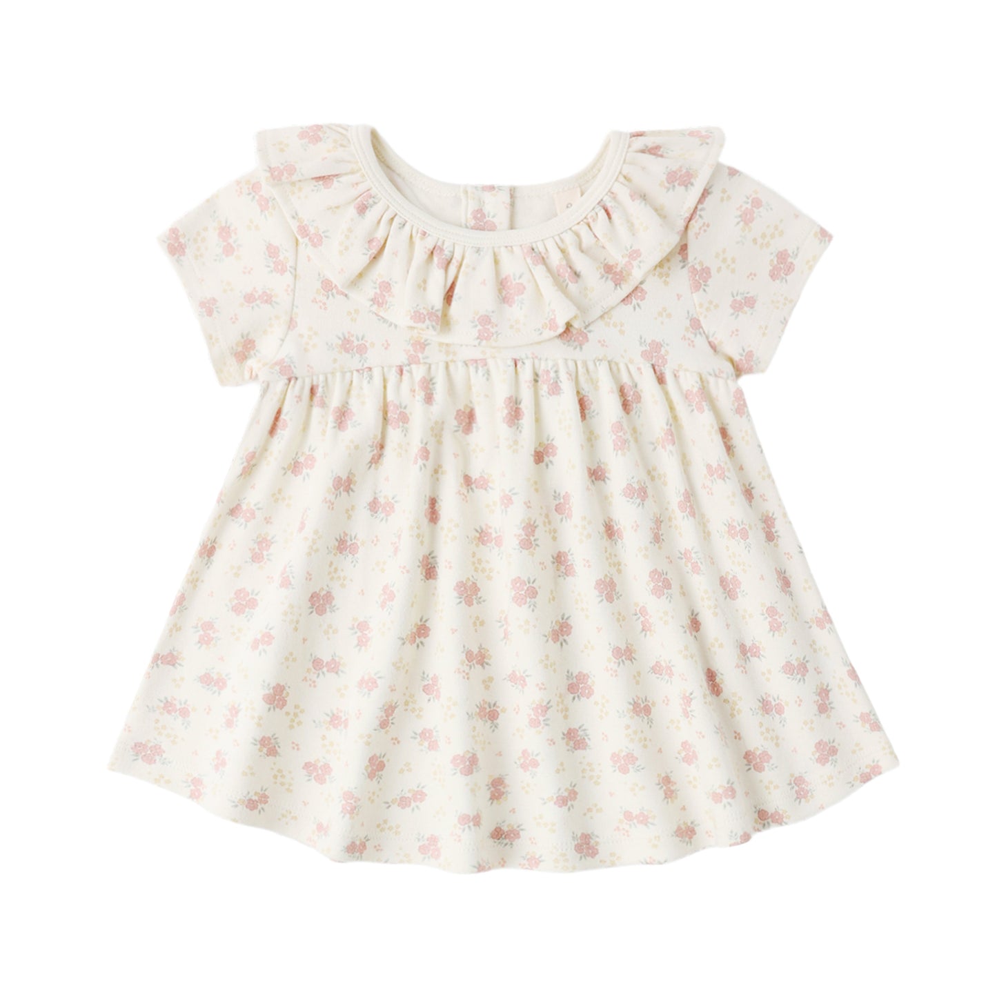 Ruffle Collar Jersey Dress - Flower Field