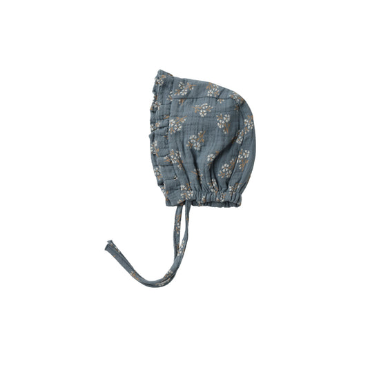 Ruffle Bonnet - Blue Ditsy