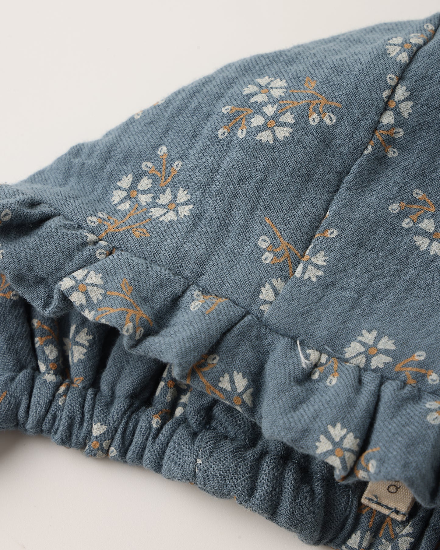 Ruffle Bonnet - Blue Ditsy