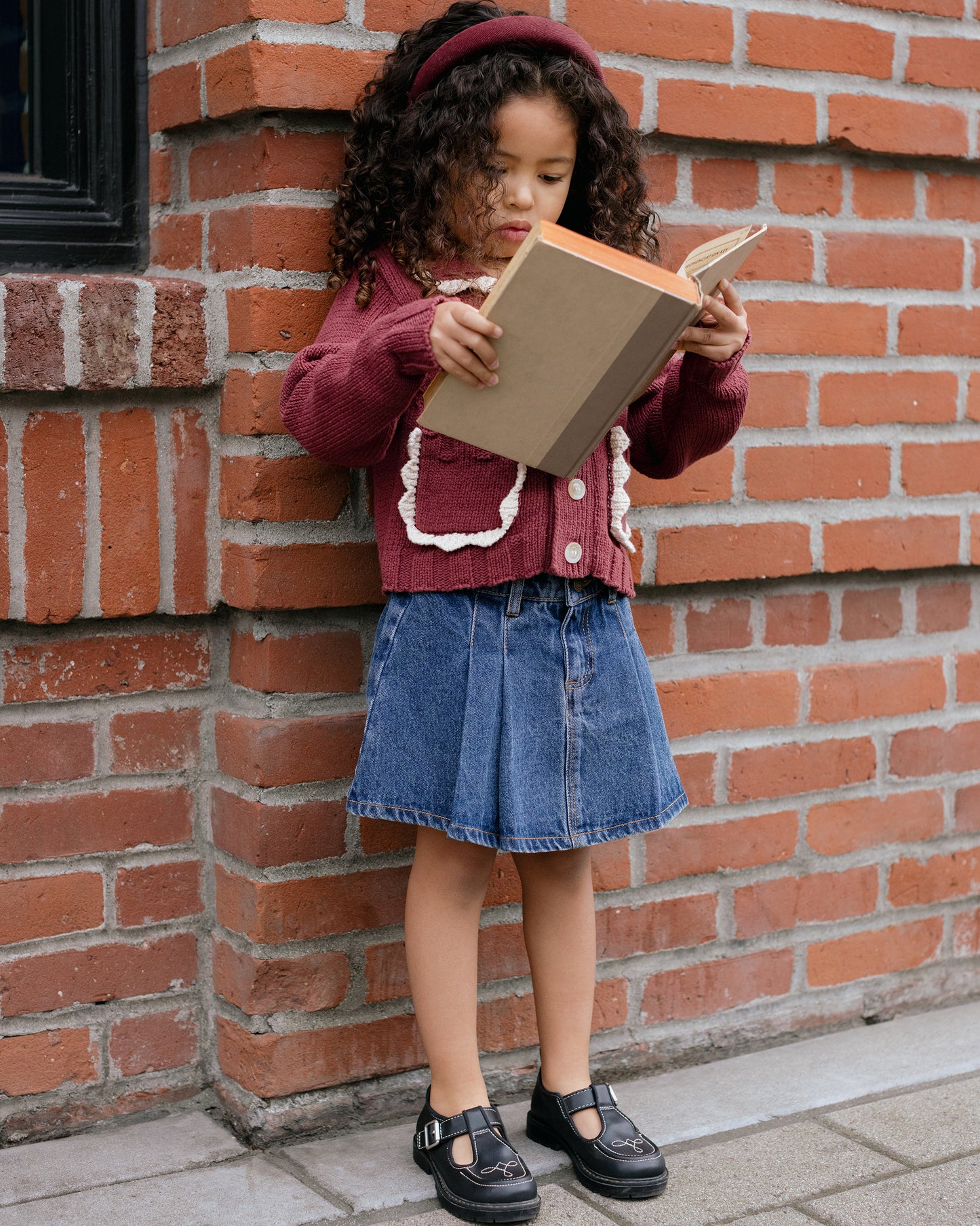 Collared Cardigan - Burgundy