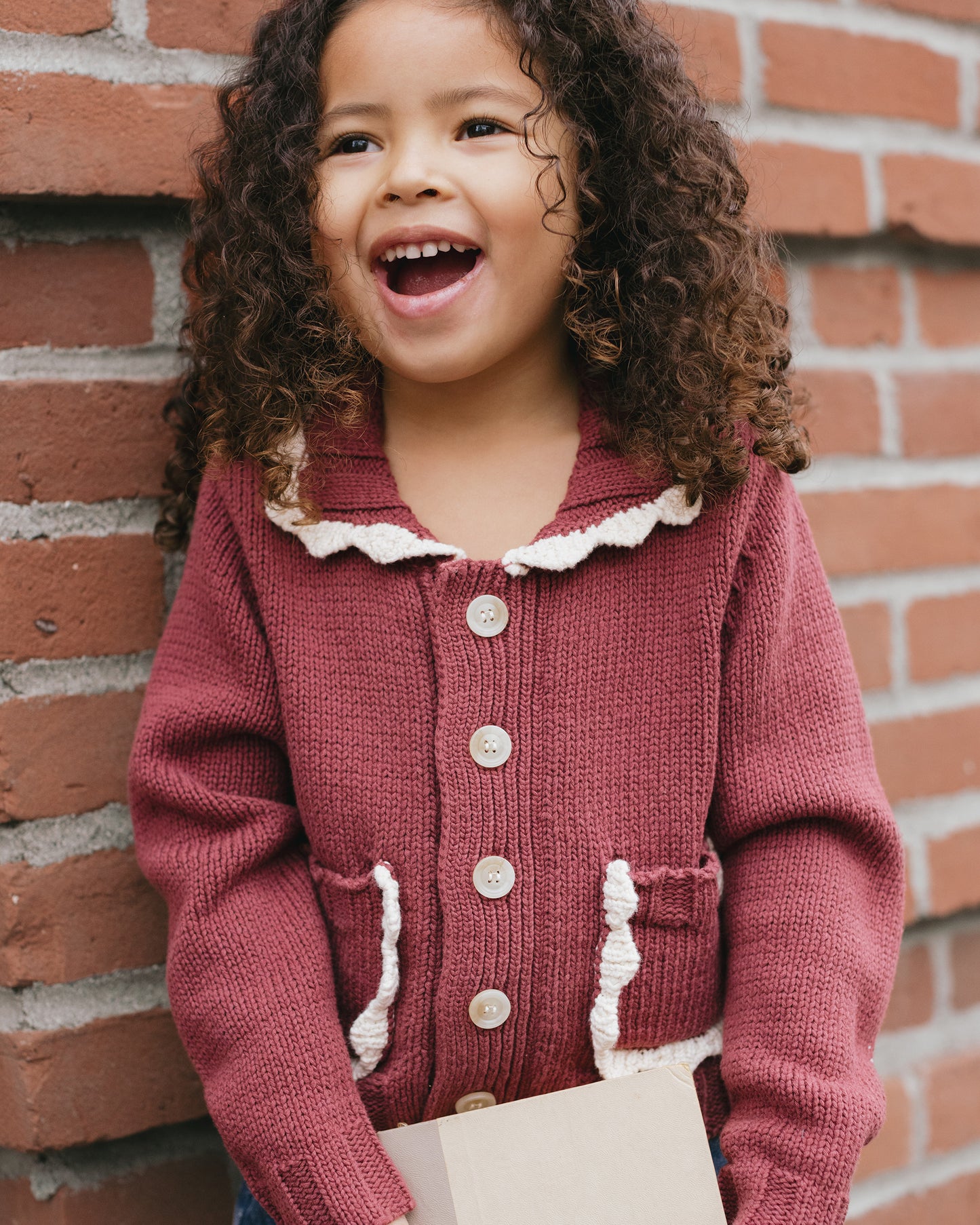 Collared Cardigan - Burgundy