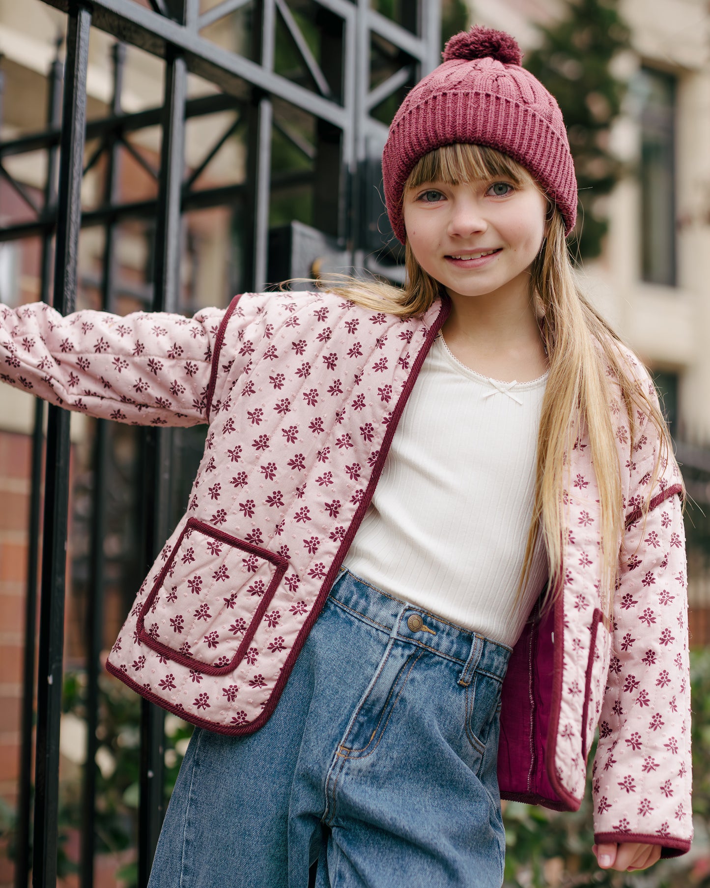 Quilted Jacket - Blush Fleur