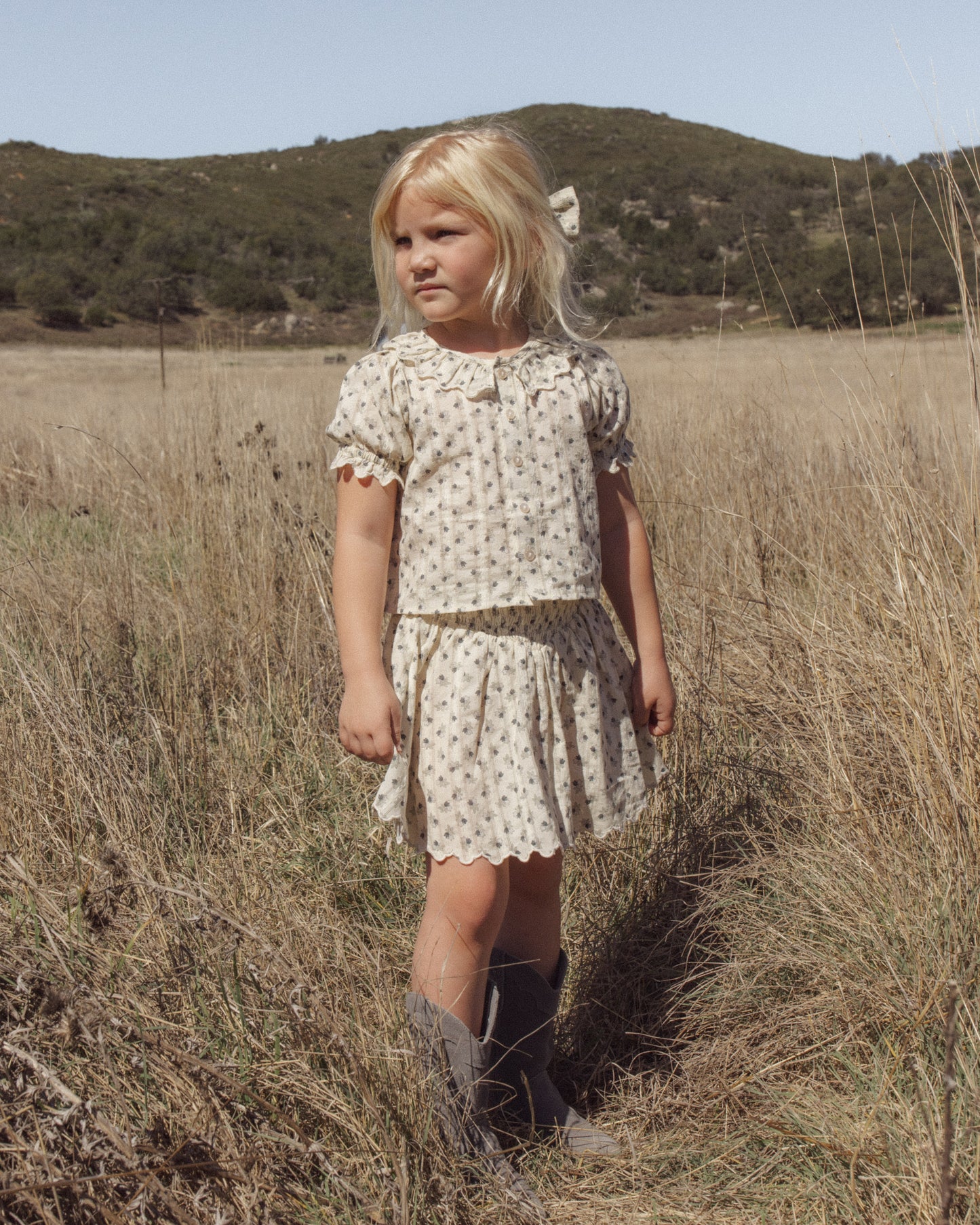 Smocked V Mini Skirt
