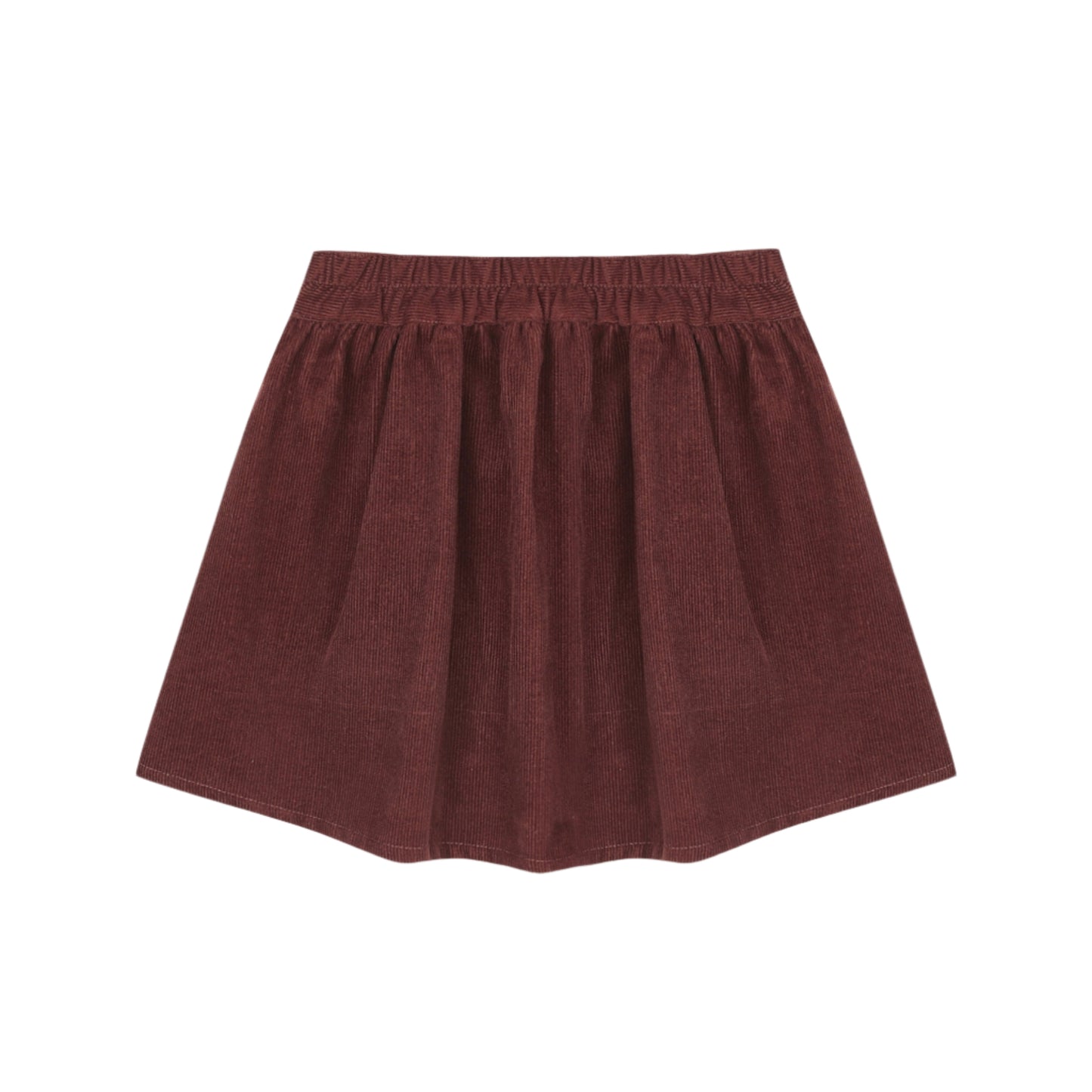 Button Front Mini Skirt - Burgundy