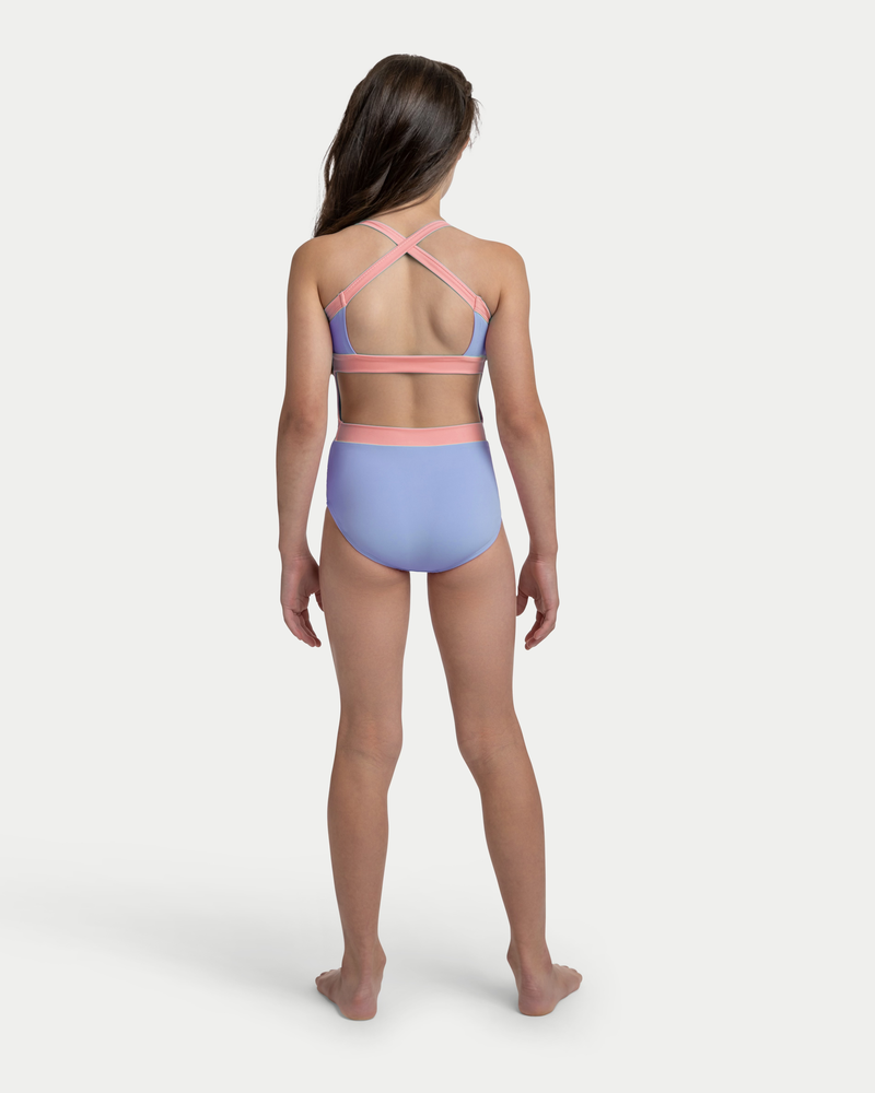 Perry Leotard - Periwinkle & Coral