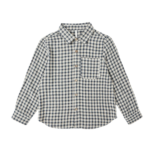 Collared L/S Shirt - Navy Check