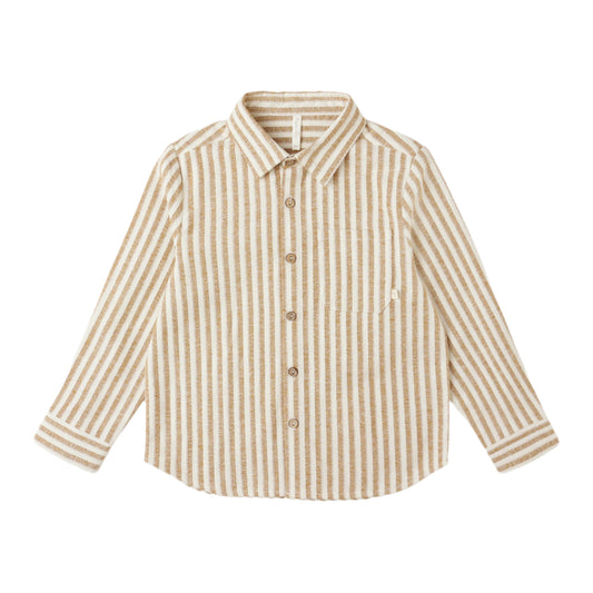 Collared L/S Shirt - Golden Stripe