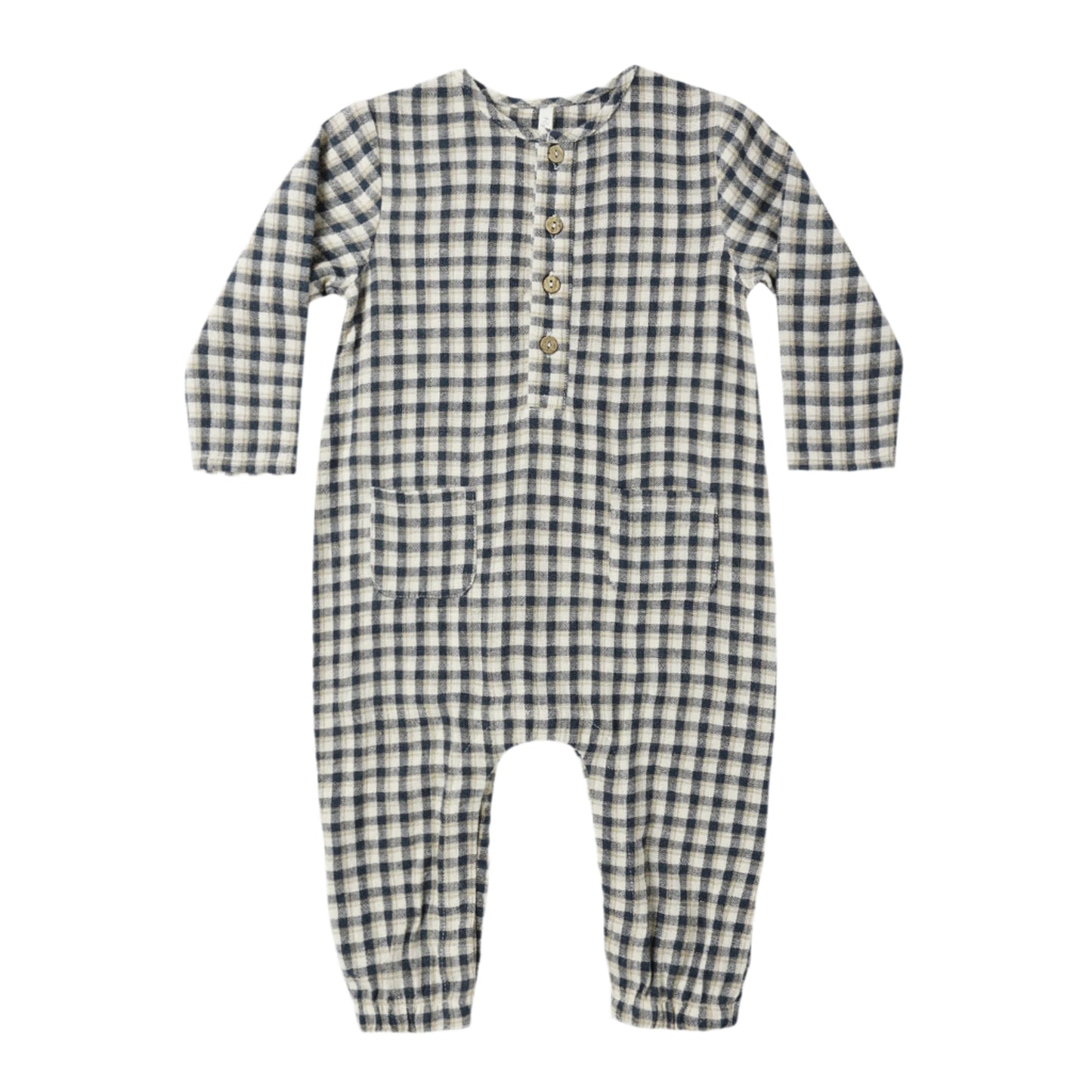 Woven L/S Jumpsuit - Navy Check