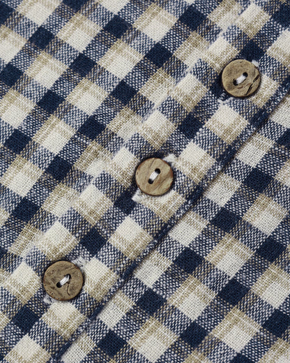 Woven L/S Jumpsuit - Navy Check