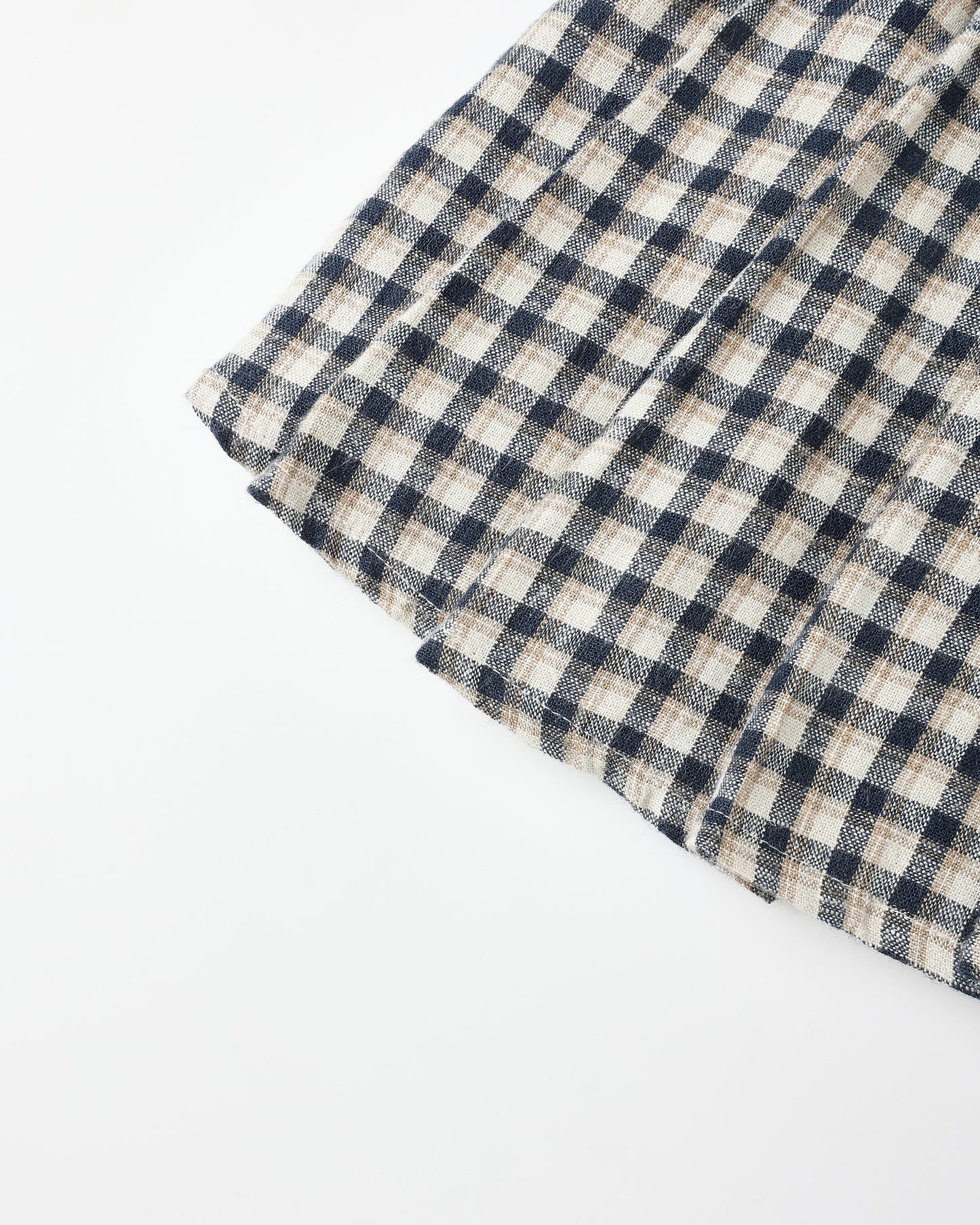 Pleated Mini Skirt - Navy Check