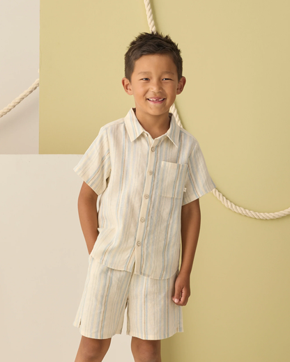 Collared S/S Shirt - Sea Stripe