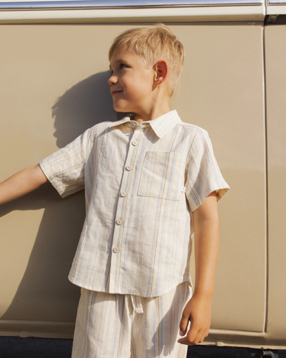 Collared S/S Shirt - Sea Stripe