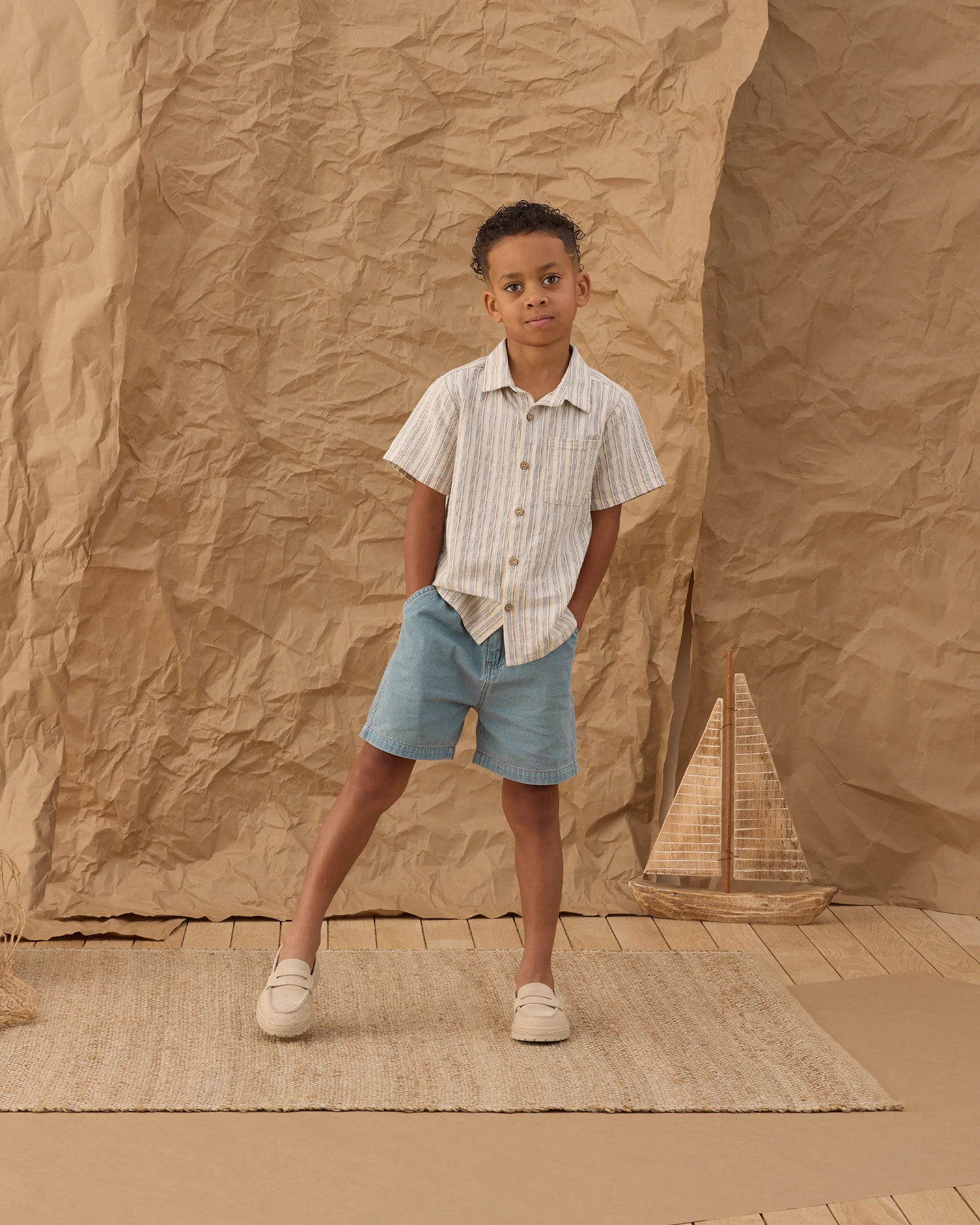 Collared S/S Shirt - Nautical Stripe