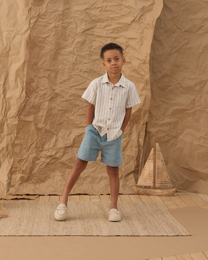 Collared S/S Shirt - Nautical Stripe