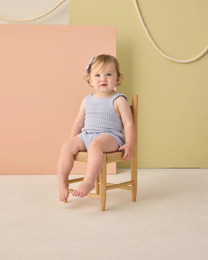 Crochet Romper - Periwinkle