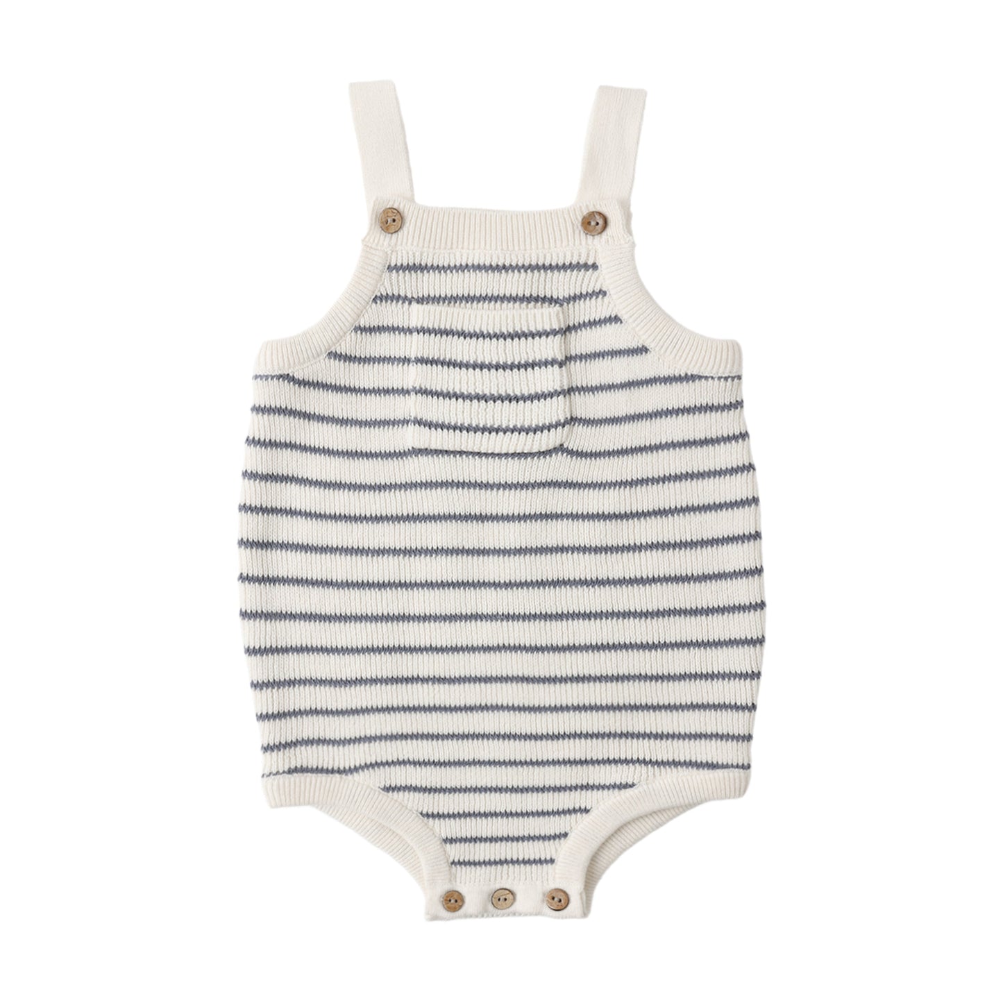 Ashton Knit Romper - Marine Stripe