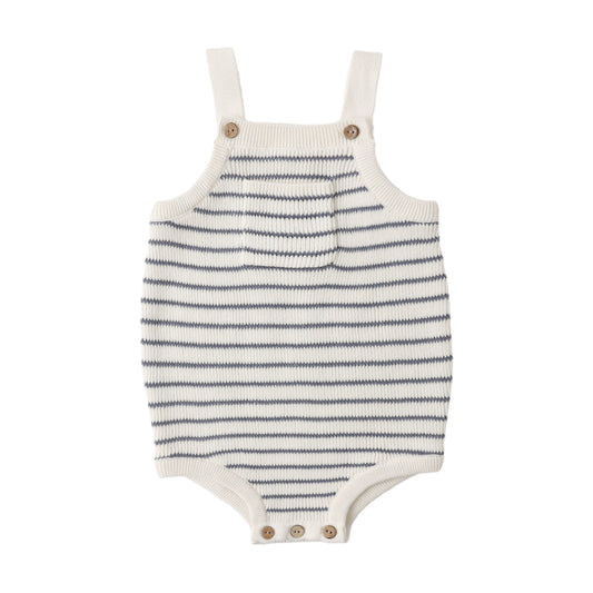Ashton Knit Romper - Marine Stripe