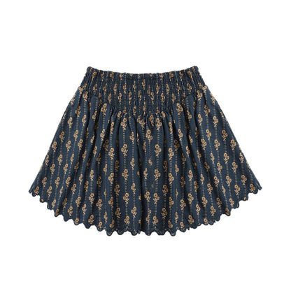 Smocked V Mini Skirt - Vintage Bloom