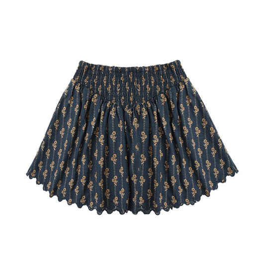 Smocked V Mini Skirt - Vintage Bloom