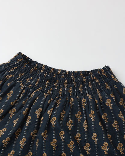 Smocked V Mini Skirt - Vintage Bloom