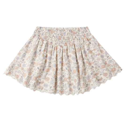 Smocked V Mini Skirt - Bloom