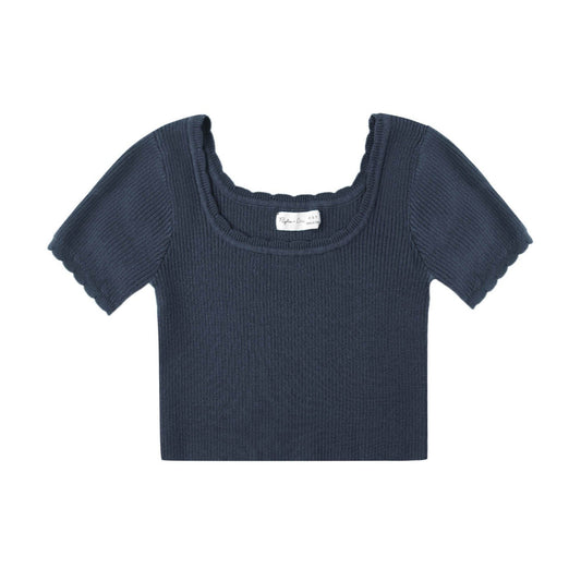 Scallop Tee - Navy