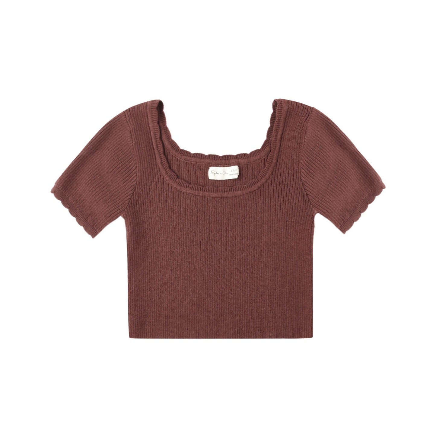 Scallop Tee - Burgundy