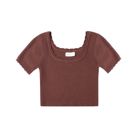 Scallop Tee - Burgundy