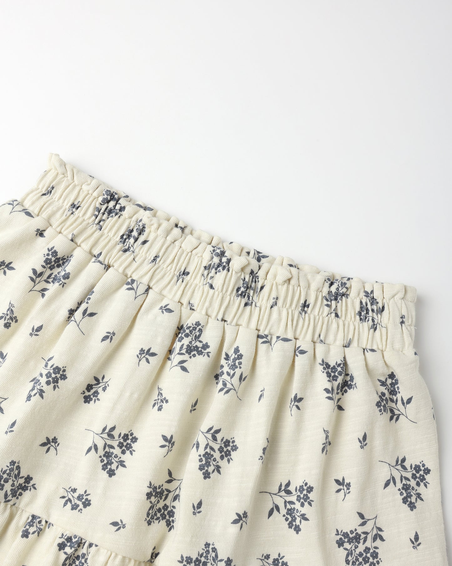 Ruffle Tiered Skirt - Blue Floral