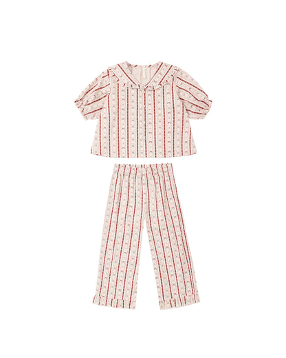 Women's Ruffle Candy Cane Pj's