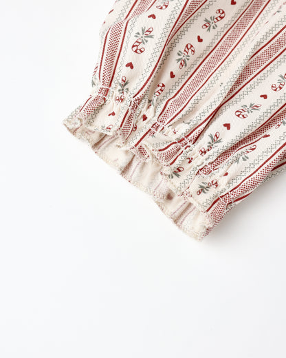 Ruffle PJs - Candy Cane Stripe