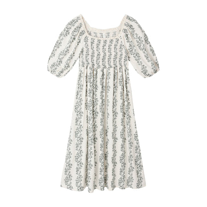 Della Dress - Green Vines