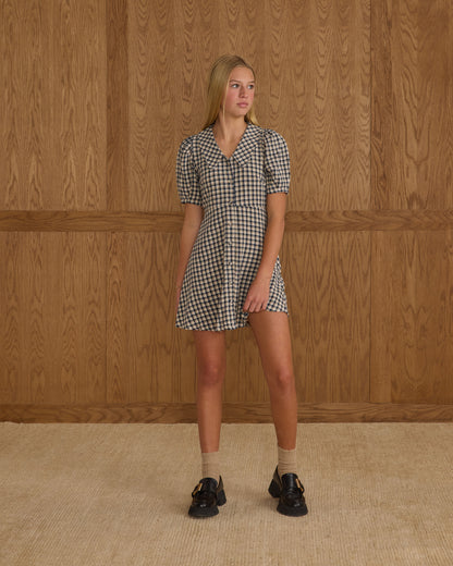 Del Mar Dress - Navy Check