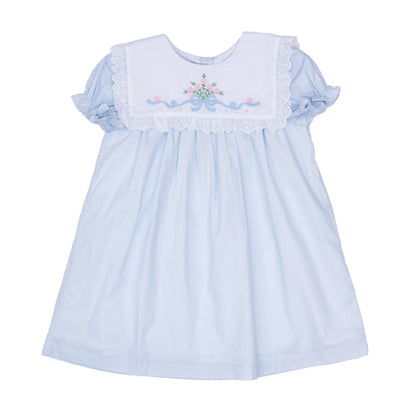 Remi Dress - Porcelain Blue Floral Bow
