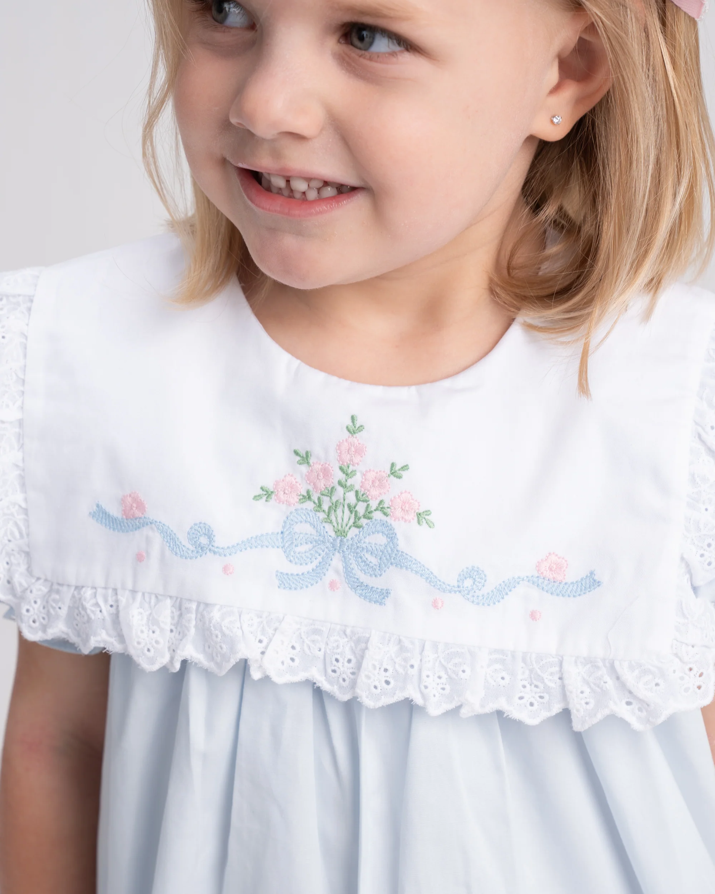 Remi Dress - Porcelain Blue Floral Bow