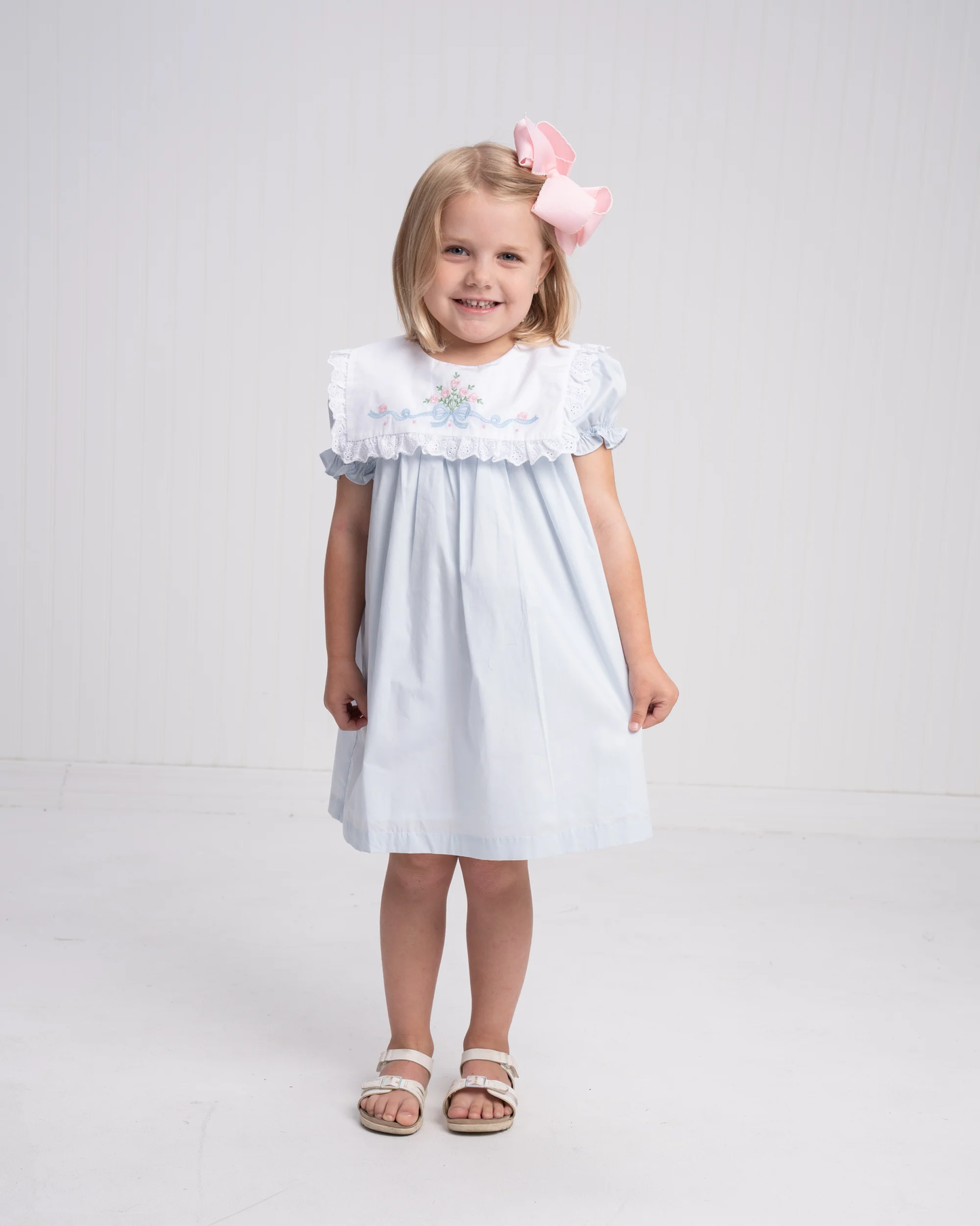 Remi Dress - Porcelain Blue Floral Bow