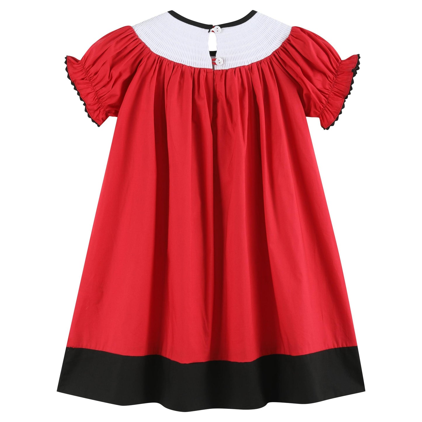Red/Black Football Smocked Dress