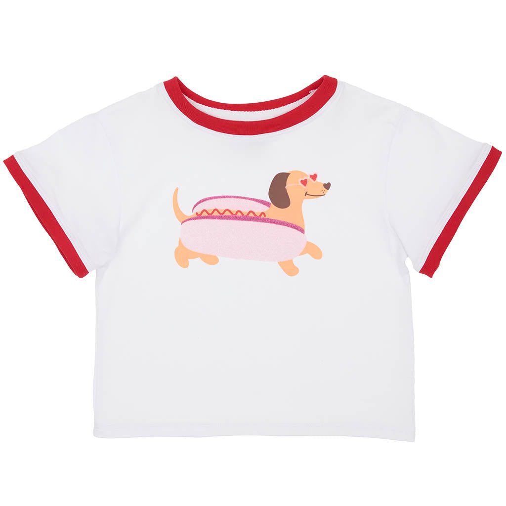 Glitter Valentine Hot Dog Tee