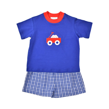 Baseball Wagon Plaid Set