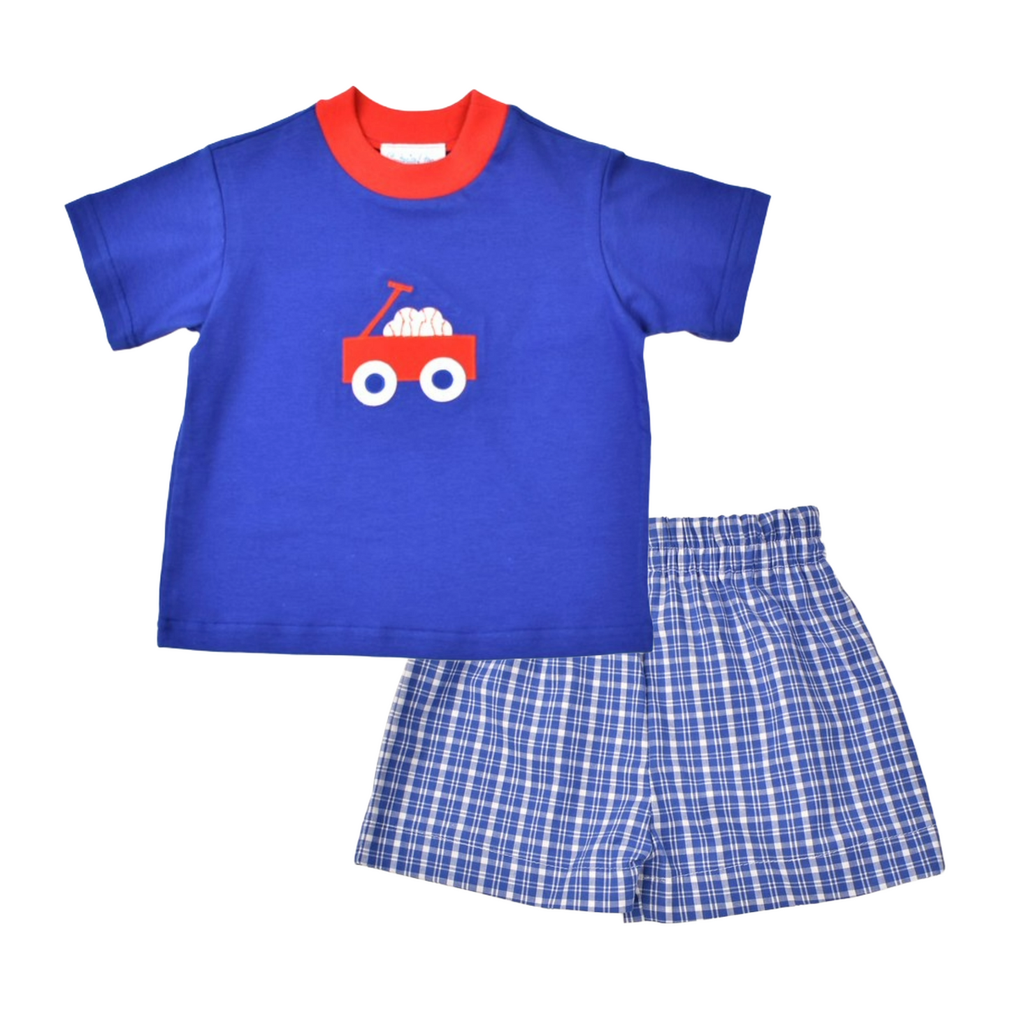 Baseball Wagon Plaid Set