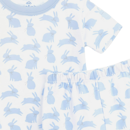 Leaping Bunnies Short Pajamas - Blue