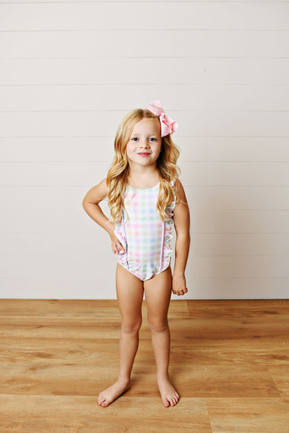 Plaid One Piece Swimsuit