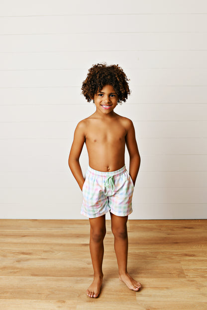 Plaid Swim Trunk