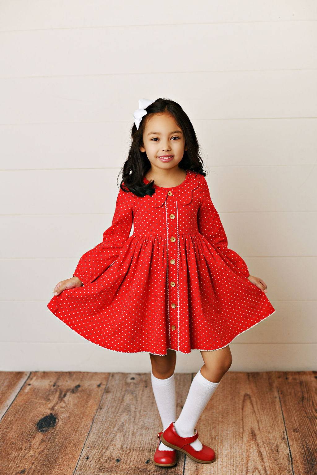 Holiday Ditsy Dottie Picot Dress - SBF2452