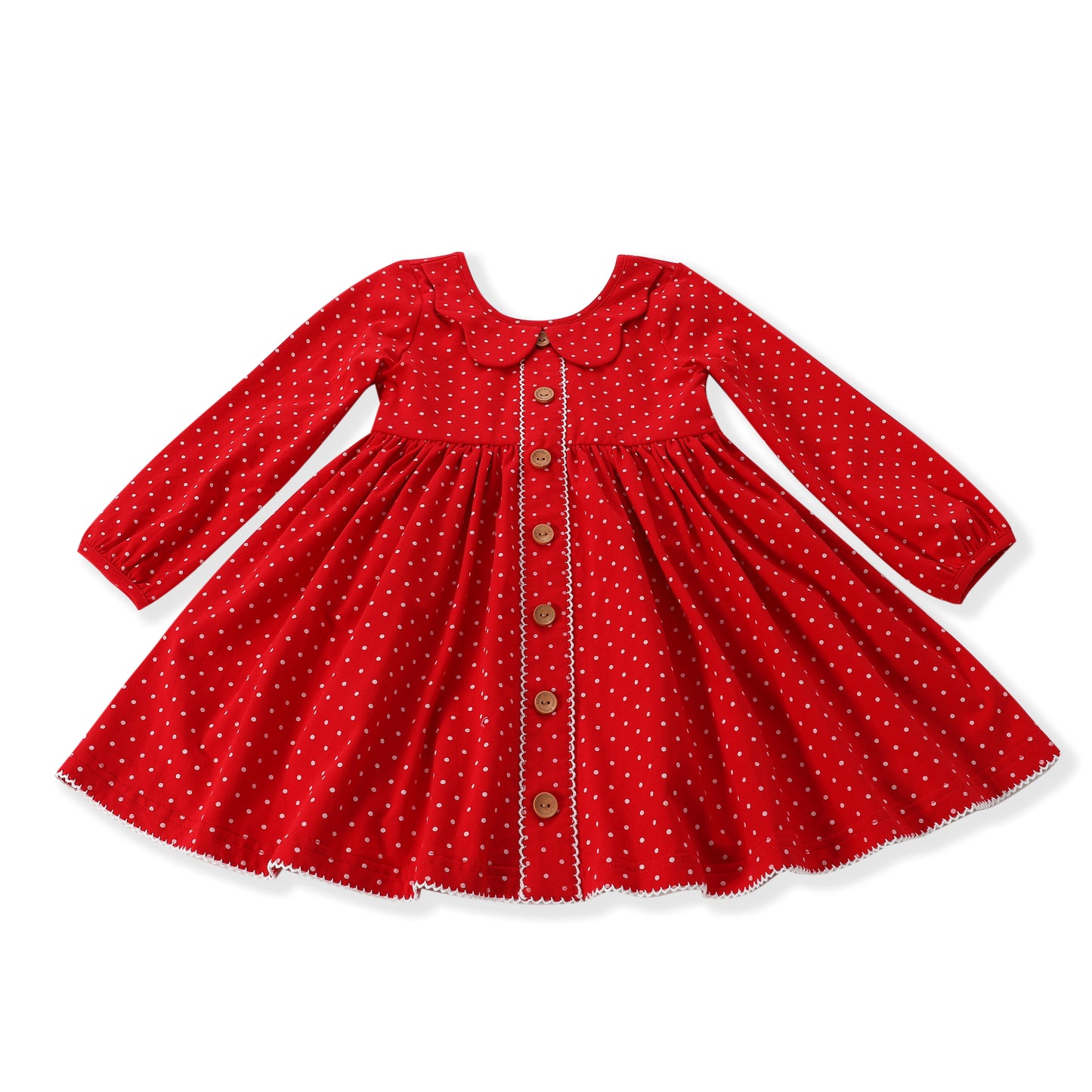 Holiday Ditsy Dottie Picot Dress - SBF2452