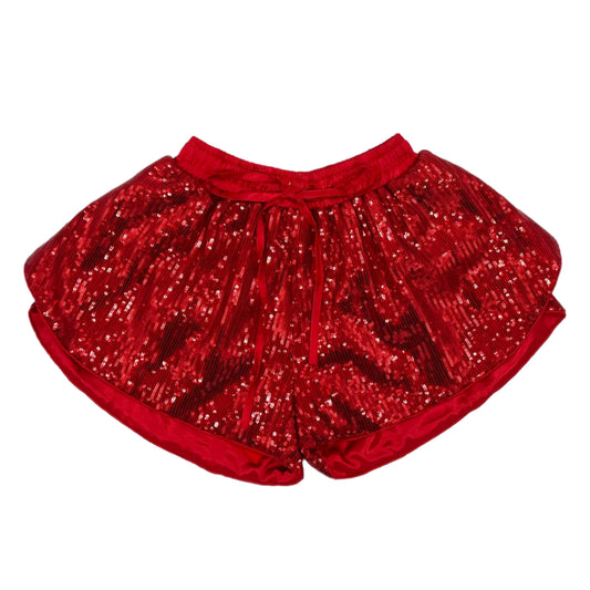 Red Sequins Butterfly Shorts