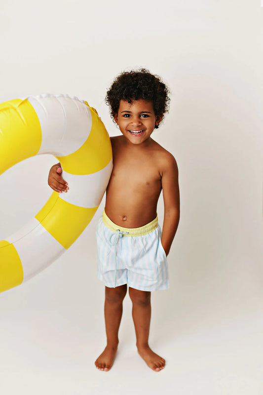 Lemonade Stripe Boy's Swim Short