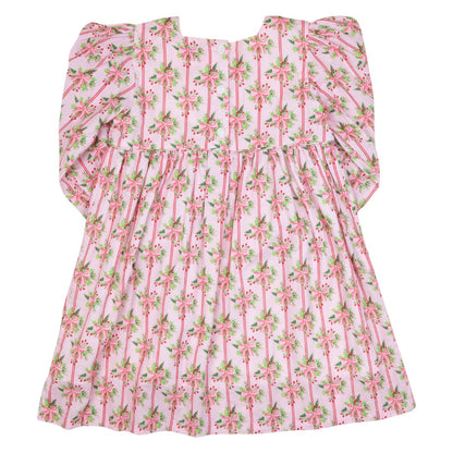 Holiday Bow Striped Dress